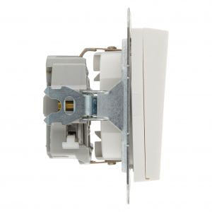 Gira System 55 contactdoos inbouw 1-voudig randaarde met klep polarwit 66.051.44