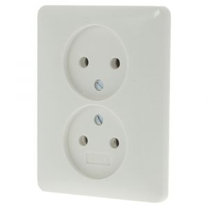 Gira System 55 contactdoos inbouw 2-voudig polarwit 66.051.49