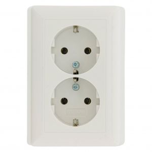 Gira System 55 contactdoos inbouw 2-voudig randaarde polarwit 66.051.50