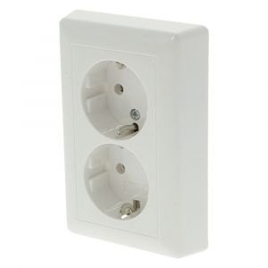 Gira System 55 contactdoos inbouw 2-voudig randaarde polarwit 66.051.50