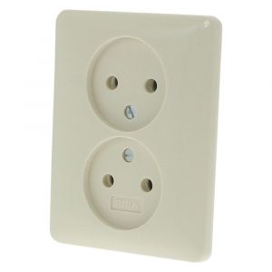 Gira System 55 contactdoos inbouw 2-voudig crème 66.052.49