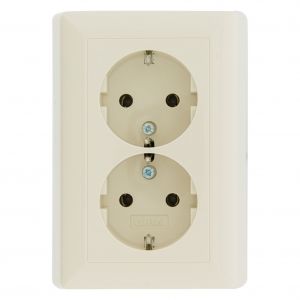 Gira System 55 contactdoos inbouw 2-voudig randaarde crème 66.052.50