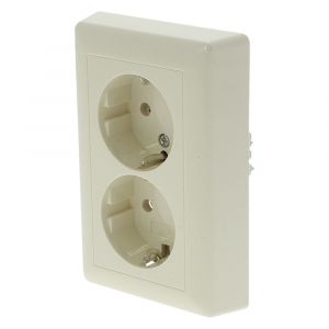 Gira System 55 contactdoos inbouw 2-voudig randaarde crème 66.052.50