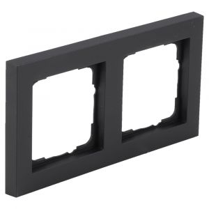 Gira E2 afdekraam inbouw 2-voudig verticaal-horizontaal zwart 66.053.22