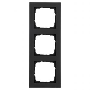 Gira E2 afdekraam inbouw 3-voudig verticaal-horizontaal zwart 66.053.24