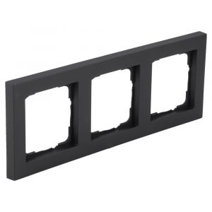 Gira E2 afdekraam inbouw 3-voudig verticaal-horizontaal zwart 66.053.24