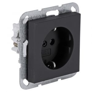 Gira E2 contactdoos inbouw 1-voudig randaarde zwart 66.053.42
