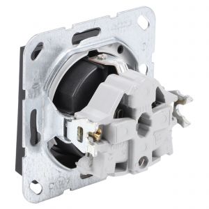 Gira E2 contactdoos inbouw 1-voudig randaarde met kiep zwart 66.053.44