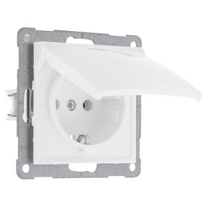 Q-Link S2 contactdoos 1-voudig met klep randaarde polarwit 66.082.44