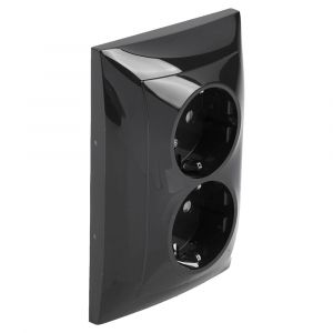 Q-Link S2 contactdoos 2-voudig randaarde antraciet 66.083.50