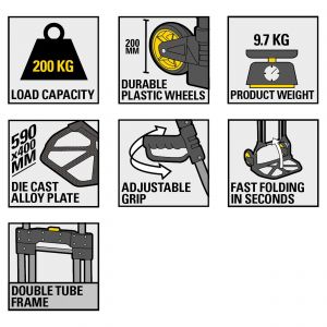 Stanley Fatmax steekwagen vouwbaar aluminium 200 kg FXWT-707 83.500.78