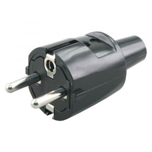 Stekker PVC met randaarde 10/16 A zwart 00.110.12