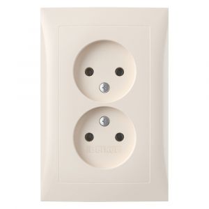 Berker S1 contactdoos inbouw 2-voudig crème 54.002.48