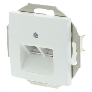 Berker S1 contactdoos telefoon-data inbouw CAT6A 2x 8-polig voor afdekraam polarwit 54.003.65