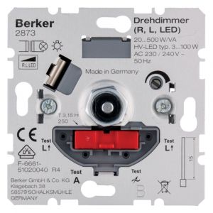 Berker dimmer element inbouw LED 3-100 W/20-500 W universeel druk-wissel 54.028.84