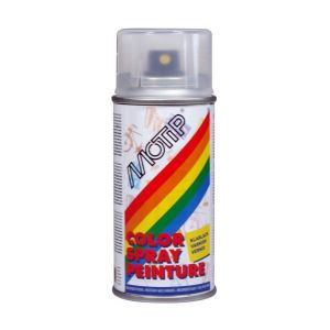 MoTip blanke lakverf Colourspray Clear Varnish Alkyd tranpsarant zijdeglans 150 ml 21654