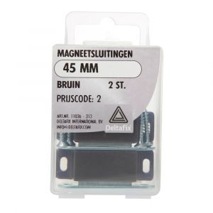 Deltafix magneetsluiting bruin 45 mm blister 2 stuks 11036