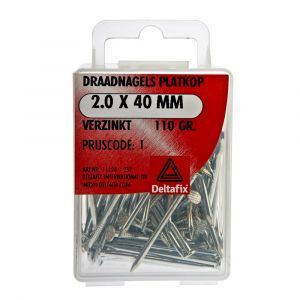 Deltafix draadnagel platkop verzinkt 2.0x40 mm DIN 1151B 110 g 11124