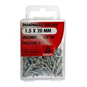 Deltafix draadnagel verloren kop verzinkt 1.5x20 mm DIN 1152 110 g 11128