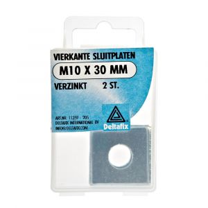 Deltafix sluitplaat vierkant verzinkt M10x30x2.5 mm DIN 436 blister 2 stuks 11359