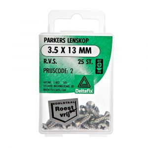 Deltafix parker lenskop Phillips PH RVS A2 3.5x13 mm DIN 7983C blister 25 stuks 11482