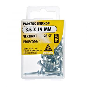 Deltafix parker lenskop Phillips PH verzinkt 3.5x19 mm DIN 7983C blister 28 stuks 11534