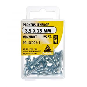 Deltafix parker lenskop Phillips PH verzinkt 3.5x25 mm DIN 7981C blister 25 stuks 11535