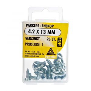 Deltafix parker lenskop Phillips PH verzinkt 4.2x13 mm DIN 7983C blister 25 stuks 11536