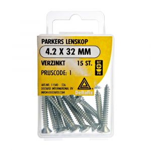 Deltafix parker lenskop Phillips PH verzinkt 4.2x32 mm DIN 7981C blister 15 stuks 11540