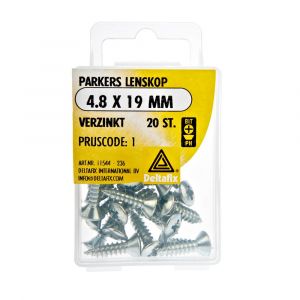 Deltafix parker lenskop Phillips PH verzinkt 4.8x19 mm DIN 7981C blister 20 stuks 11544