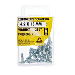 Deltafix schroef zelfborend cilinderkop Phillips PH verzinkt 4.2x13 mm DIN 7504N blister 23 stuks 11548