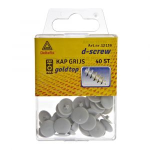 D-Screw Gold-Top afdekkap spaanplaatschroef kruiskop grijs Pozidriv PZ 2 blister 40 stuks 12139