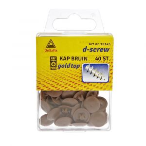 D-Screw Gold-Top afdekkap spaanplaatschroef kruiskop bruin Pozidriv PZ 3 blister 40 stuks 12145