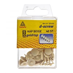 D-Screw Gold-Top afdekkap spaanplaatschroef Torx beige TX 20 blister 40 stuks 12152