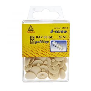 D-Screw Gold-Top afdekkap spaanplaatschroef Torx beige TX 25 blister 36 stuks 12159