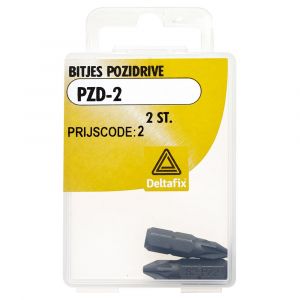 Deltafix bitje kruiskop Pozidriv PZ 2 blister 2 stuks 12302