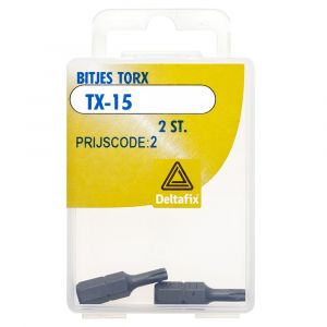 Deltafix bitje Torx TX 15 blister 2 stuks 12315