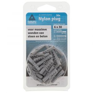 Deltafix nylon plug grijs 14x75 mm blister 6 stuks 23427