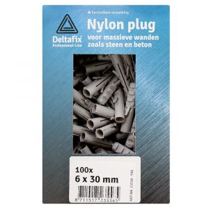 Deltafix nylon plug grijs 6x30 mm doos 100 stuks 23556