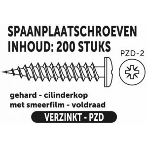 Private-Label spaanplaatschroef cilinderkop-kruiskop verzinkt 3.5x16 mm doos 200 stuks 52207