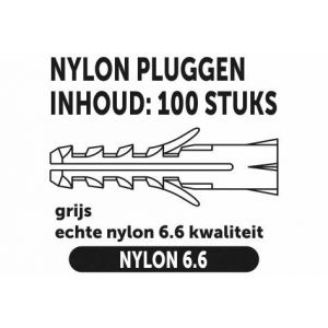 Private-Label nylon plug grijs 4x20 mm doos 100 stuks 52554