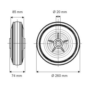 Tente luchtband zwart 260 mm maximaal 150 kg 56142