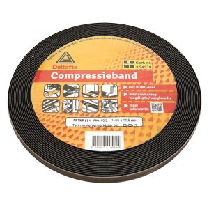 Deltafix compressieband zwart 8 m x 20/4 mm 593