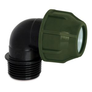 Deltafix tyleen toebehoren knie buitendraad zwart groen 3/4 inch naar 20 mm 69941