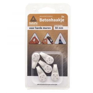 Deltafix betonhaakje klein wit 19 mm blister 7 stuks 702