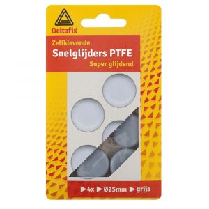 Deltafix snelglijders PTFE zelfklevend grijs 25 mm verpakking 4 stuks 710