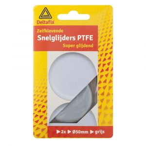 Deltafix snelglijders PTFE zelfklevend grijs 50 mm verpakking 2 stuks 711