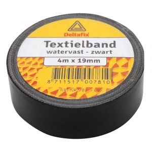 Deltafix ducttape zelfklevend textielband HQ+ zwart 4 m x 19 mm 781