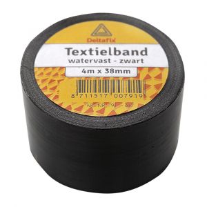 Deltafix ducttape zelfklevend textielband HQ+ zwart 4 m x 38 mm 791