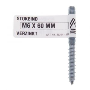 Deltafix stokeind met aandrijving verzinkt M6x40 mm 80200